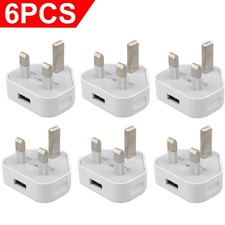 6 Pack UK USB Wall Charger 3