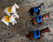 LEGO 5 X Vintage Horses with Saddles From Late 1980s