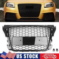 Front Bumper Grille Gloss Black Honeycomb Mesh Grill For Audi A3 S3 8P 2008-2012
