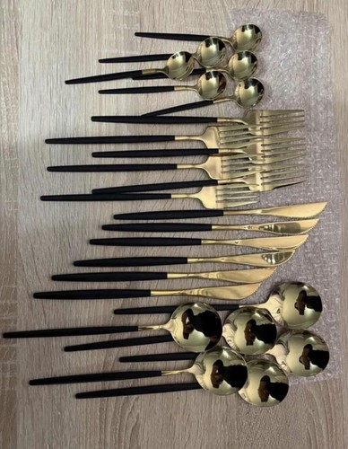 Pieces cutlery set black - 30,
