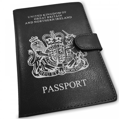Passport holder black with - passport,