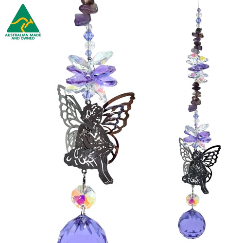 Purple amethyst fairy crystal - purple,