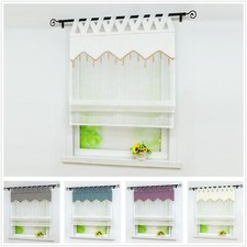 Roman Curtains Shade Window Net Curtain Sheer Liftable Blind Tab Top Voile