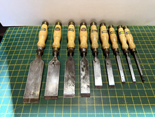 Rare Graduated Set of 9 no. Heavy Duty Marples Framing Chisels Good Condition