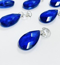 x6 Royal Blue Almond Chandelier Glass Droplets, Light Parts, Wedding Decor