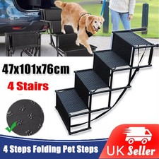 Dog Car Ramp 4 Steps Dog Stairs for Medium Large Dogs Portable Folding Pet NEW