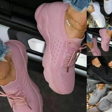 Womens Running Trainers Ladies Sneakers Slip On Walking Gym Comfy Fashion Shoes