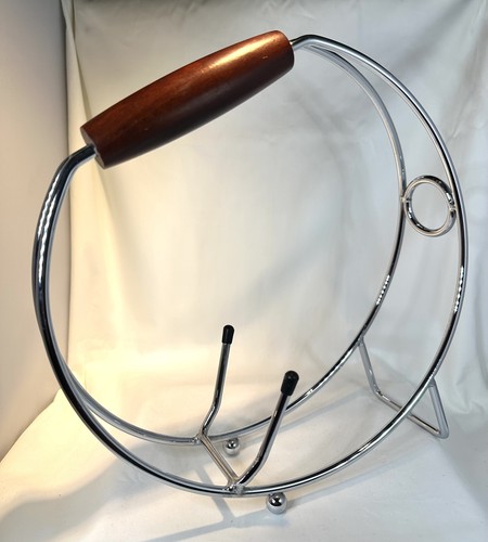 Vintage chrome wood handle - wood,