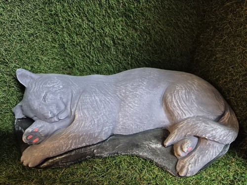 Stone cat statue concrete - stone,