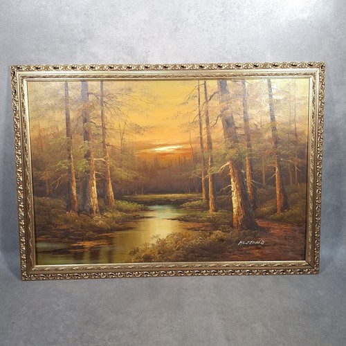 Signed landscape oil painting - signed,
