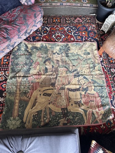 Vintage large french tapestry - french,