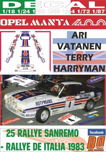Decal opel manta - decal, a.vatanen