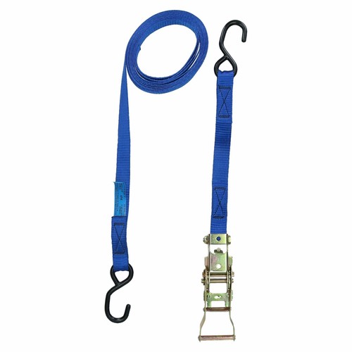 Blue ratchet strap tie - strap, down