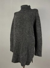 Annette Gortz Women's Alpaca Wool Blend Sweater Black Brown Cloud Knit Size M