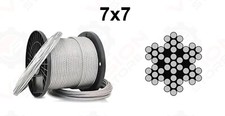 Wire rope cable stainless steel A4 1mm 2mm 2.5mm 3mm 4mm 5mm 6mm 7x7 AISI 316