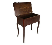 Antique Art nouveau Wood Sewing Quilting Box table Cabinet Louis XV style Beauti