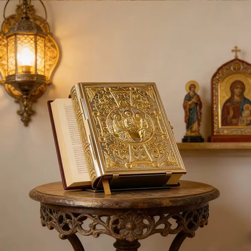 Gold plated orthodox gospel - plated,