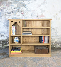 Antique Victorian Pine Arts & Crafts Open Bookcase Shelves Vintage DELIVERY