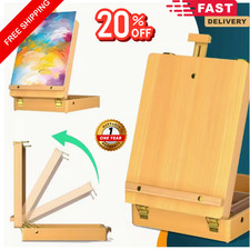 Dayplus Wooden Artist's Painting & Drawing Table Top Box Easel with Storage