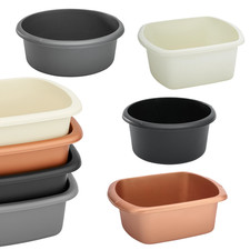 Plastic Circular / Rectangular Baking Mixing Salad Washing Up Bowl Basin Kitchen