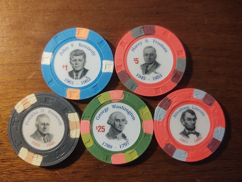 Presidents clay poker chips - clay,