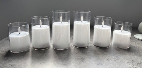 Led white pillar candles - candles,