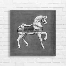 Vintage Carousel Horse Black