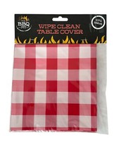 red gingham check tablecloth