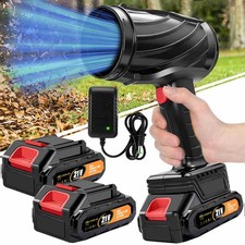 Electric Handheld Turbo Air Cordless Leaf Blower Battery & Charger Cleaning Tool