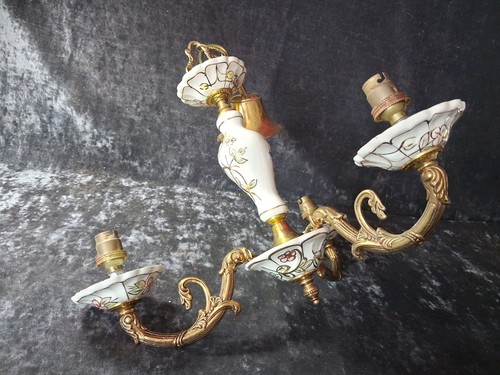 Vintage porcelain brass - porcelain, &