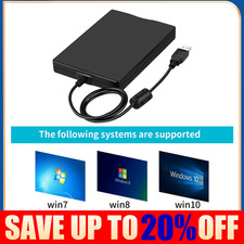 USB Floppy Disk Reader Drive 3.5" External Portable 1.44MB FDD Diskette Drive ~