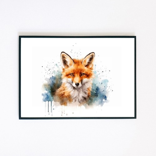 Watercolour fox painting - watercolour,
