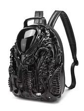 HR Giger Style Alien Backpack Unique Shape Double Shoulder Bag Cyberpunk Goth