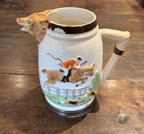 Portland pottery hunting jug - pottery,