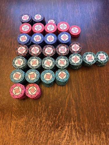 280 poker chips - chips, (numbered)