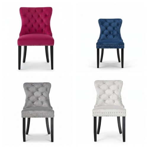 Set 4 velvet dining - 2,