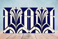 Art Deco Design Ceramic tiles -Set of 2 Art Deco Wall Decor Tiles, Art Deco tile