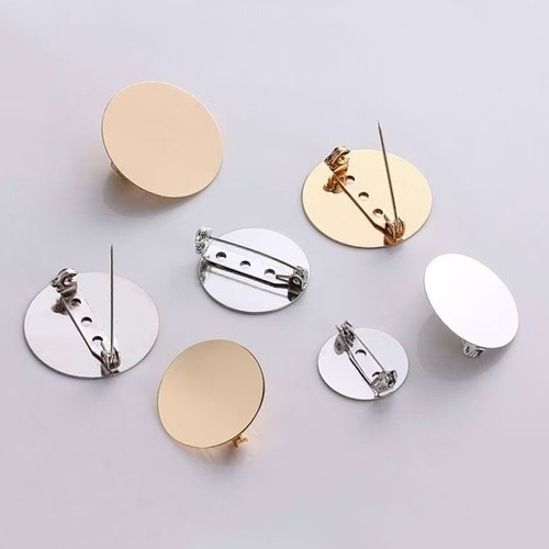 50pcs round brooch backs - round,