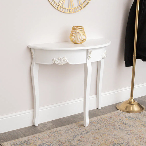 White half moon console - moon, table