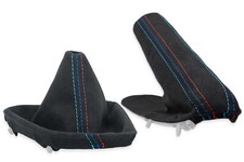 PER BMW E81 E87 CUFFIA DEL CAMBIO e FRENO A MANO ALCANTARA FILI /M/