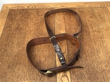 VINTAGE BRITISH ARMY OFFICERS SAM BROWNE LEATHER BELT & SHOULDER STRAP