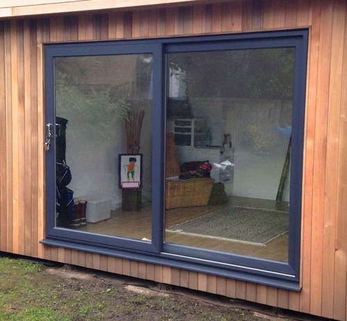 Grey sliding patio upvc - grey, /