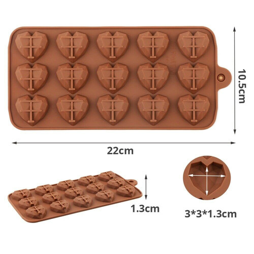 Cavity hearts silicone - 3d,
