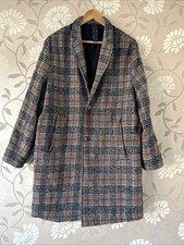 Zara Men’s Coat Navy Brown