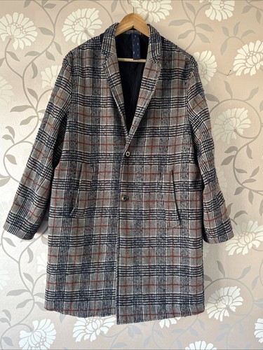 Zara men coat navy - navy, brown