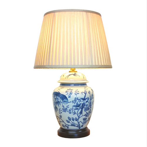 Blue ceramic lamp oriental - blue,