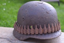WW2 WWII Original German Helmet M35 (battle demages)from the battlefield.Kurland