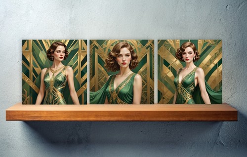 Art deco design ceramic tiles - art,