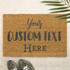 Custom Text Brush Door Mat Personalised Mat Custom Printed First Home Gift