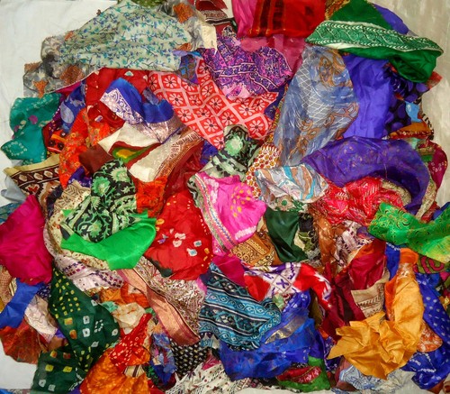 Lot pure silk antique - lot,